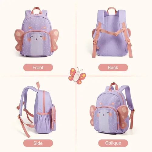 Vista 7 de mommore Mochila de pana para niños y niñas de 2 a 4 años, mochilas de preescolar para jardín de infantes – 13 pulgadas de alto, bonita mochila