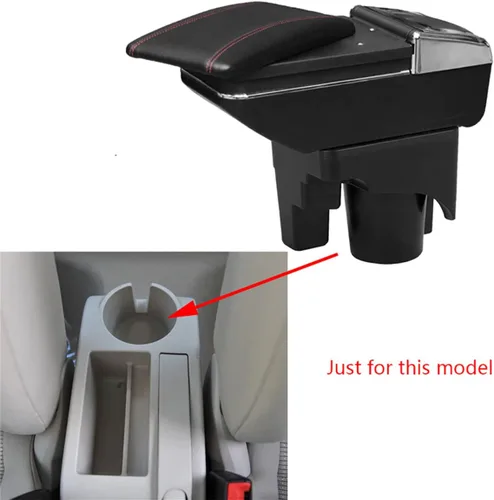 Vista 3 de Caja de reposabrazos de coche para golf Hatchback 2010-2012/para Jetta 2007-2012, organizador de consola central, reposabrazos de almacenamiento