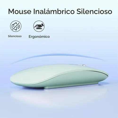 Vista 5 de TENMOS M18 Mouse Bluetooth, mouse inalámbrico recargable USB C, mouse silencioso de triple modo (Bluetooth dual+USB) para computadora, portátil