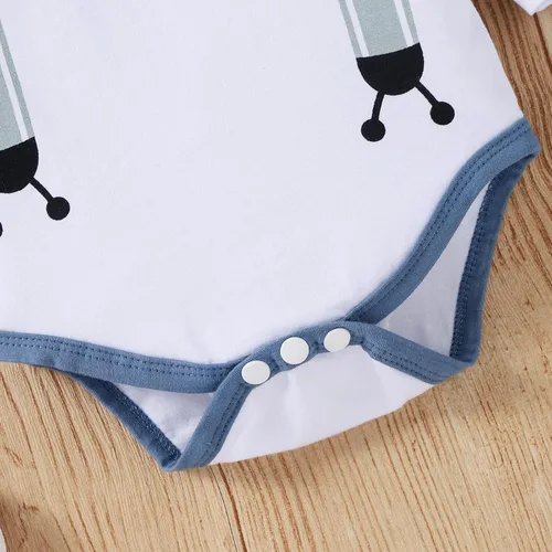 Vista 5 de Dimoybabe Conjunto de ropa para bebé recién nacido 3 piezas mameluco de manga larga pantalones sombrero