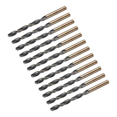 Vista 13 de uxcell Brocas Jobber de 0.118 in (0,118 pulgadas) de nitruro negro y oro recubierto de titanio M2 de alta velocidad (HSS) Brocas helicoidales