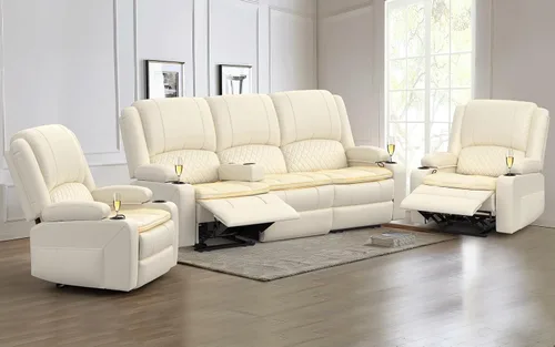 Vista 30 de Yolsali Sofá reclinable, sofá reclinable manual de 3 plazas con cojín de 2 niveles, sofás reclinables para sala de estar con consola removible