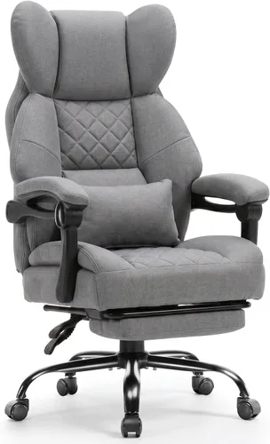 Vista 16 de GTPLAYER Big&Tall Silla ergonómica para juegos, asiento de resorte ancho, reposabrazos de conexión, azul