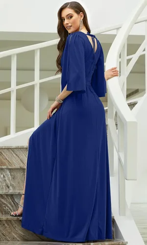 Vista 4 de KOH KOH Vestido largo para dama de honor, cóctel, noche, manga corta, para mujer