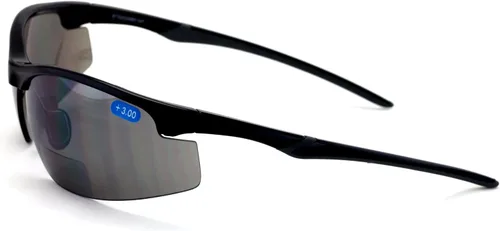 Vista 2 de Gafas de seguridad bifocales de alto rendimiento con espejo ligero y tinte - Gafas de sol lector de sol - Gafas de sol ANSI Z87.1 (Negro, 0.0)