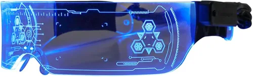 Vista 5 de Lentes de visera LED futuristas recargables por USB, 7 colores, 4 modos de iluminación, lentes intermitentes, monobloque escudo para fiesta