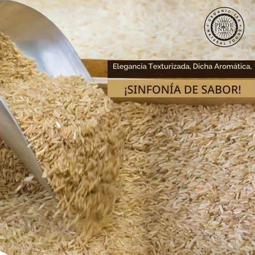 Vista 3 de Pride Of India - Arroz Basmati marrón extra largo - Grano saludable envejecido naturalmente, tarro de 1.5 libras