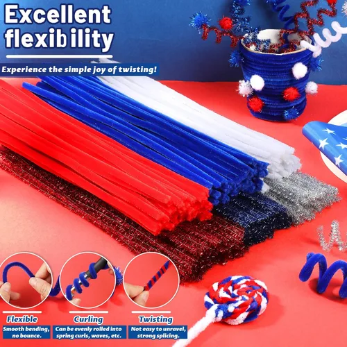 Vista 3 de ZXIIXZ 200 limpiadores de tuberías, 6 colores a granel para manualidades