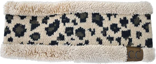 Vista 139 de C.C Cintillo elástico suave con punto trenzado para invierno, con forro mullido para el pelo, para calentar las orejas Negro