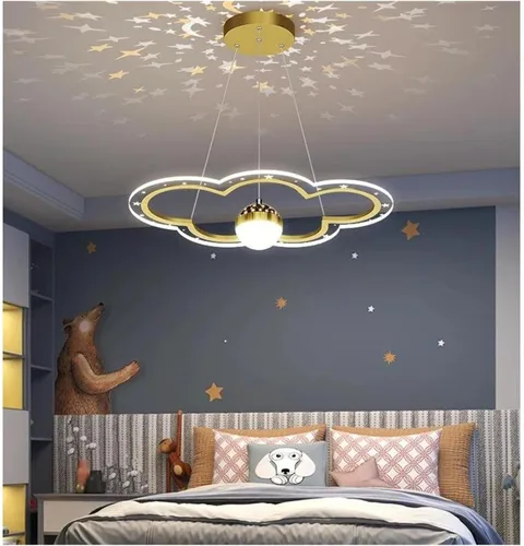 Vista 3 de Lsland Lights, Modern LED Chandelier for Kid's Bedroom Study Hall Cloud Flower Shape Indoor Lighting Lamp Luster Fixtures Starry Decor