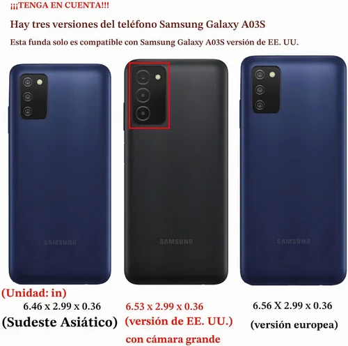 Vista 2 de M MAIKEZI Funda para Samsung A03S, Galaxy A03S con protector de pantalla HD, absorción de golpes flexible de TPU parachoques de goma suave
