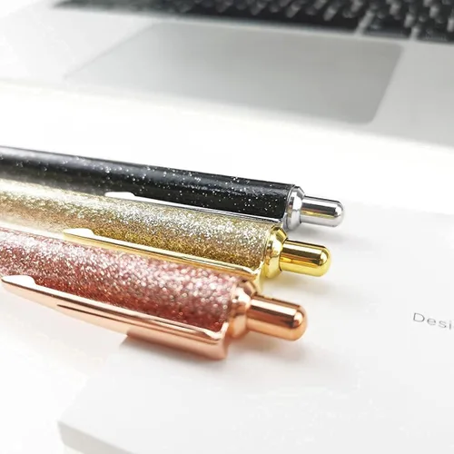 Vista 8 de Oddmoal Fun Sparkle - Bolígrafo para mujer, bonitos bolígrafos de metal brillante, bolígrafo multicolor retráctil para diario y escuela, tinta