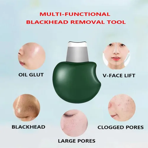Vista 2 de 2 piezas de herramienta de eliminación de puntos negros, raspador facial de silicona para limpieza profunda, espátula limpiadora de poros, raspador
