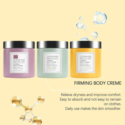 Vista 8 de Champagne Lift - Crema corporal reafirmante, Champagne Lift Body Creme Anti-Envejecimiento de la Piel con Fórmula Lifting Hidrata la piel seca