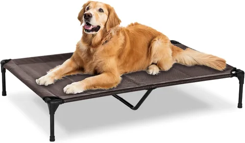 Vista 13 de Cama Elevada para Perros para Exteriores, Catre Elevado para Perros Medianos con Malla Lavable, Cuna Refrescante para Mascotas a Prueba de Mordidas