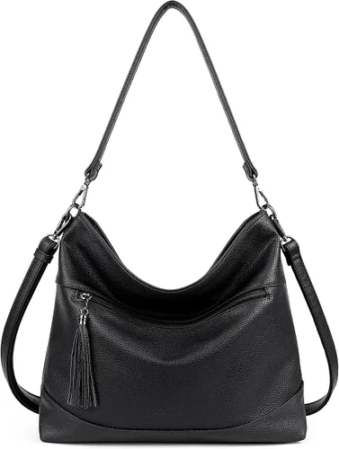 Vista 8 de MASINTOR Hobo - Bolsos cruzados para mujer, 2 en 1, de piel convertible, bolso cruzado de mano, bolsos de hombro con borla