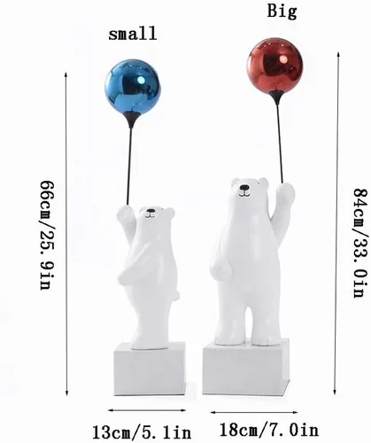 Vista 2 de Escultura china de feng shui, escultura de resina moderna, artesanías creativas, globos de oso polar, joyería creativa de escritorio, manualidades