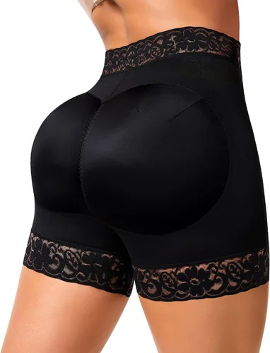 Vista 7 de DERCA Pantalones cortos acolchados de encaje con almohadillas de cadera para realzar los glúteos Beige