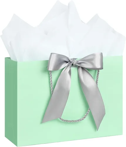 Vista 30 de JMANNI Bolsas de regalo, 3 piezas de tamaño mediano con cinta de lazo, bolsa de regalo de papel portátil, patrón de mármol, para cualquier ocasión