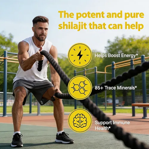 Vista 8 de J-PRQ Gomitas Shilajit del Himalaya, gomitas Shilajit para hombres y mujeres con Ashwagandha Gokshura 85+ minerales, 100% naturales, 60 gomitas