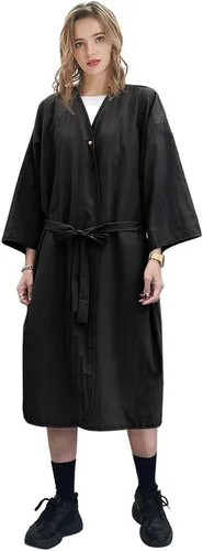 Vista 4 de TOPTIE Bata de spa para salón de belleza para mujer, kimono, cliente, uniforme de poliéster