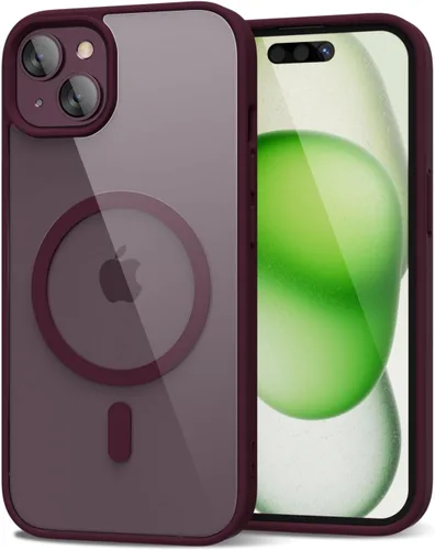 Vista 225 de oakxco Funda magnética transparente compatible con Magsafe, bonita funda delgada y transparente de poliuretano termoplástico no amarillenta, carcasa