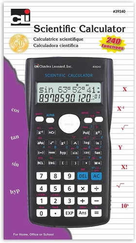 Vista 2 de Charles Leonard Calculadora de escritorio, batería y energía solar con pantalla inclinada de 9 dígitos, gris (39200)
