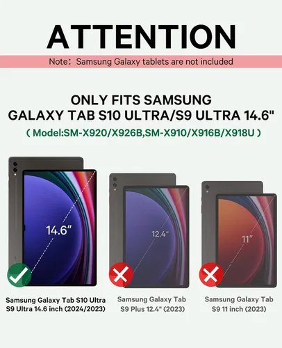 Vista 8 de GreenLaw - Funda con teclado para Galaxy Tab S10/S9 Ultra de 14,6 pulgadas Funda para teclado con panel táctil inteligente, magnético desmontable