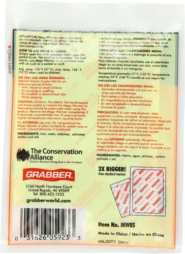 Vista 2 de Grabber Mega Warmers, más de 18 horas de calor máximo, 1 unidad, 1.9 onzas