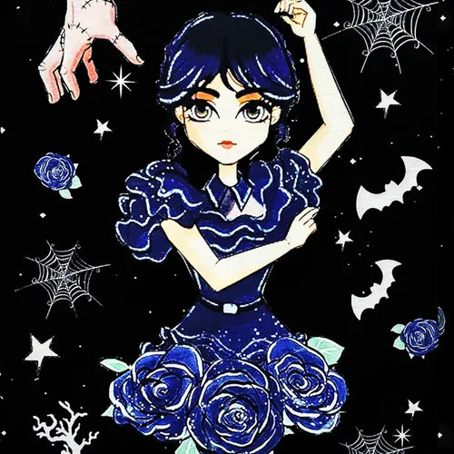 Vista 4 de Camisa de disfraz de película de dibujos animados para niñas, camiseta negra, pantalón de dibujos animados, 2 piezas, manga larga, regalo de Navidad