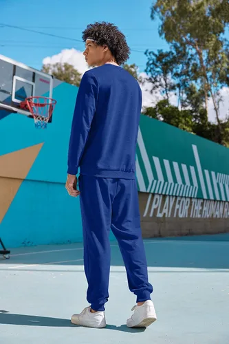 Vista 3 de COOFANDY Chándal para hombre, 2 piezas, manga larga, sin botones, para correr, atlético, casual, sudadera