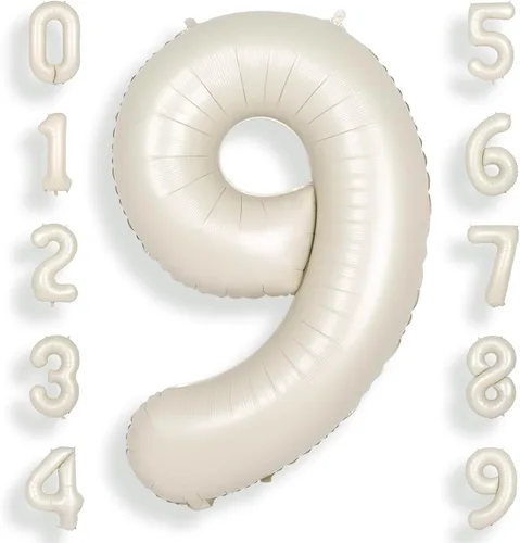 Vista 49 de SUWEN Globos de helio grandes de 102 cm (40 pulgadas) con letra S en color crema. Globos grandes de papel de aluminio con letra en helio, de A a Z.