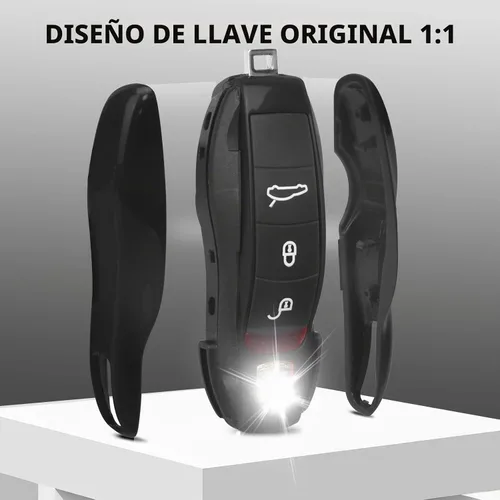 Vista 4 de QBUC Funda para llavero Porsche, 3 piezas pintadas compatibles con Porsche Cayenne Panamera Macan 911 Boxter Cayman (negro)