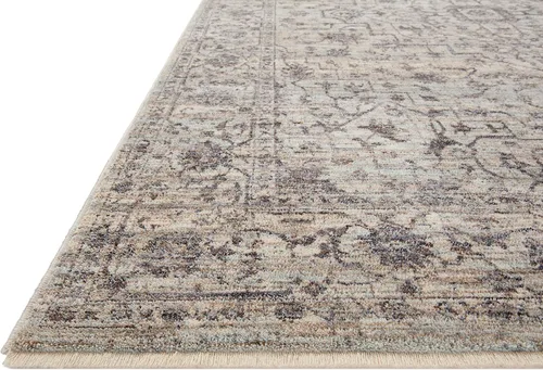 Vista 4 de Loloi Sorrento Collection SOR-01 Mist/Charcoal - Alfombra decorativa redonda de 5 pies y 3 pulgadas x 5 pies y 3 pulgadas Niebla / Carbón vegetal