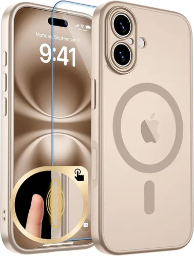 Vista 96 de zapica Funda magnética para iPhone Air, con protector de pantalla de vidrio templado, compatible con MagSafe, translúcida mate, a prueba de golpes