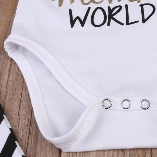 Vista 4 de Conjunto de 3 estilos para bebé recién nacido, con estampado de letra y texto "I'm Daddy" Girl