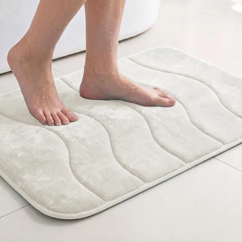 Vista 41 de Flamingo P Alfombra de Baño de Espuma Viscoelástica Tapetes de Baño Alfombra Antideslizante Absorbente de Agua para Ducha, 24x17 pulgadas, Verde Aqua