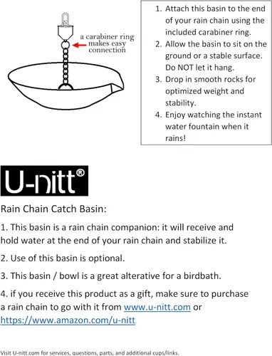 Vista 7 de U-nitt Cuenco colector de derrames de bajante de 10 pulgadas para anclaje de cadena de lluvia y estaca Recolección de agua de lluvia para techo