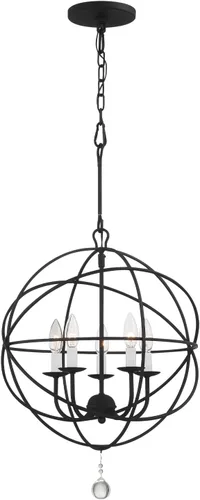 Vista 7 de Crystorama Solaris - Mini lámpara de araña de bronce inglés de 5 luces Bronce (English Bronze)
