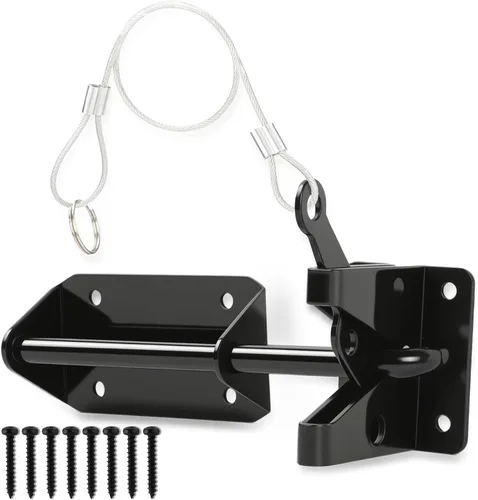 Vista 10 de Pestillo de puerta autoblocante para valla de madera resistente, cerradura automática de puerta de palanca de gravedad con cierres más largos