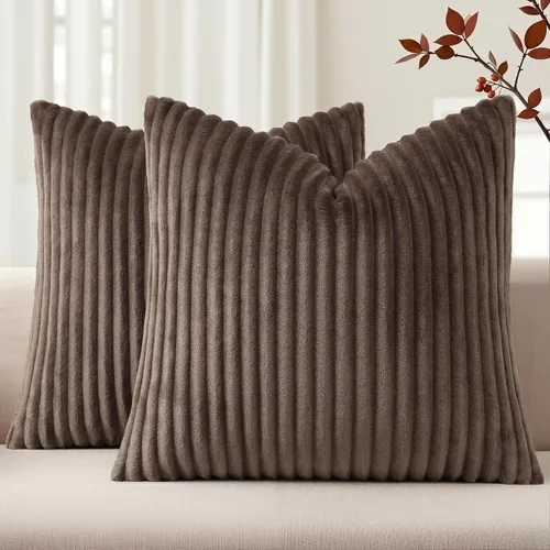 Vista 43 de Simmore Juego de 2 fundas de almohada decorativas de verano de 16 x 16 pulgadas, fundas de almohada suaves de franela de felpa natural de doble cara