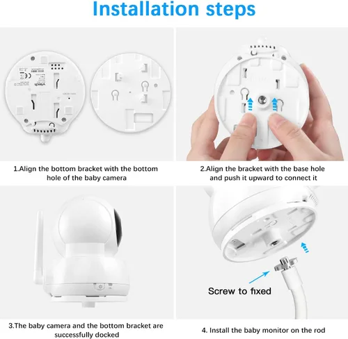 Vista 4 de Soporte de abrazadera flexible para cámara de bebé VTech VM923 y VM924 Video Baby Monitor