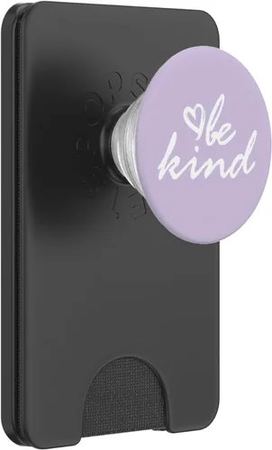 Vista 7 de PopSockets PopGrip estándar Be Kind Light Pastel Purple PopSockets de color blanco