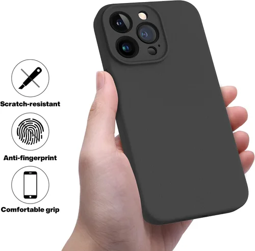 Vista 5 de OTOFLY Diseñada para iPhone 13 Pro Max, funda delgada de silicona a prueba de golpes con protector de lente de cámara para iPhone 13 Pro Max de 6.7