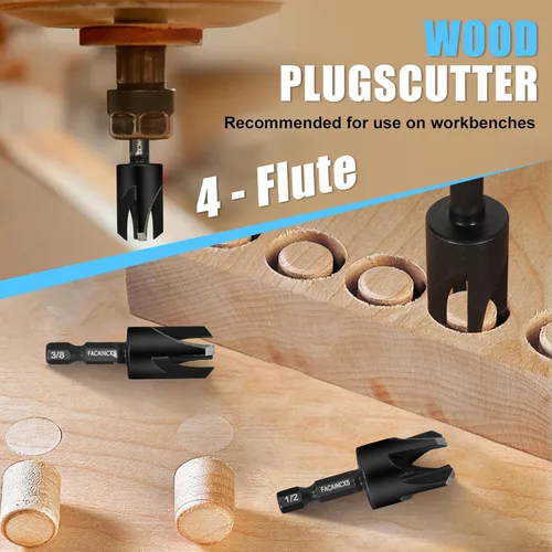 Vista 4 de FACAINCXS Juego de brocas avellanadas para madera, 16 piezas de acero de alta velocidad para carpintería, brocas cónicas para contador de fregadero