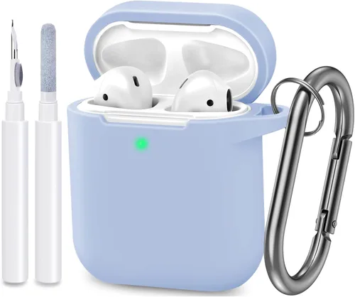 Vista 21 de Funda compatible con AirPods, cubierta protectora de silicona completa a prueba de polvo diseñada para Apple AirPods de 1.ª y 2.ª