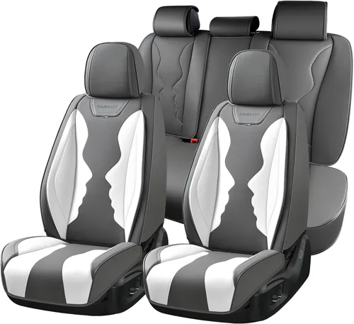 Vista 22 de Coverado Juego completo de fundas de asiento de automóvil, fundas de asiento de 5 asientos, protectores de asiento de malla transpirable, ajuste