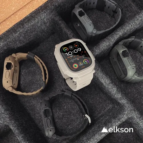 Vista 4 de elkson Quattro Pro Series - Funda resistente para Apple Watch Ultra 3/2/1 de 1.929 in con protector de pantalla de vidrio templado, resistente