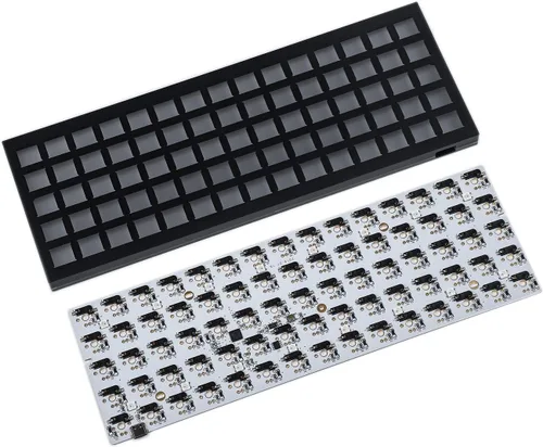 Vista 13 de YMDK Idobao x 75 teclas de diseño ortodoxo a través de placa acrílica intercambiable en caliente intercambiable en caliente RGB PCB teclado mecánico