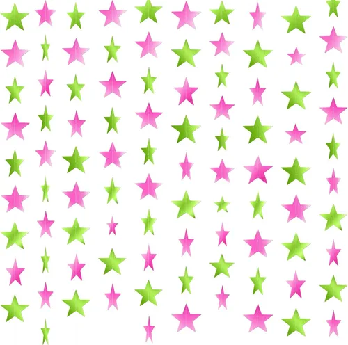 Vista 18 de Patelai Guirnalda de estrellas con purpurina 2026, decoración de graduación de 130 pies, pancarta colgante de estrella para fiesta, cumpleaños